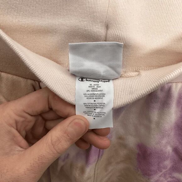 Champion Mens Purple White Tan Tie Dye Active Sweat Shorts Size Medium - Picture 9 of 9